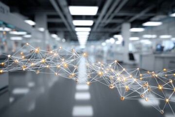 Tech enhanced medicine: harnessing the power of networks. Creative poster. Visualizing medical icons in a cutting-edge digital interface. Advertising photo. Large format.