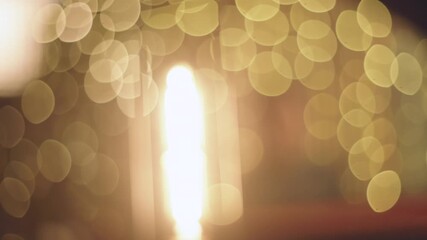 Beautiful warm bokeh of christmas lights and tree vintage feel vibes