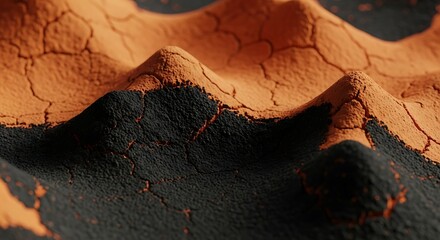 Textured Martian Landscape with Eroded Terrain and Volcanic Ash Deposition