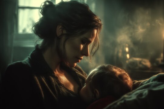 Nurturing minds: a mother and baby's shared reading experience. Promotional poster. Language flourishes: a mother and her little one's book adventure. Action poster. Hero poster.