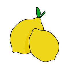 Two lemons on a transparent background