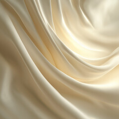 Obraz premium A close up view of a creamy white fabric with soft flowing folds and curves