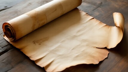 A rolled parchment paper scroll background.