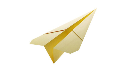 A single paper airplane soaring, evoking themes of dreams, flight, and aspiration, isolated on transparent background