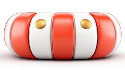 Christmas decoration with red and white stripes and gold accent creates festive joyful holiday atmosphere for any Christmas celebration