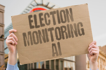 "Election Monitoring AI" AI monitors elections for irregularities. ELECTION. MONITORING. AI. AI. MONITORS.