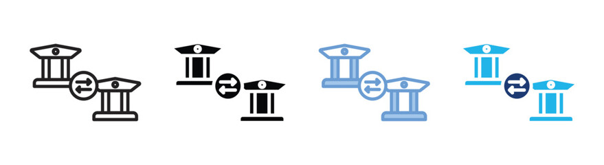 Bank transfer icon set multiple style collection