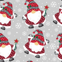 New Gnomes playing around snows christmas design seamless 2026