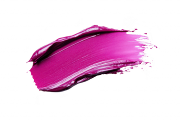 A magenta paint stroke elegantly spread across a clean white background. the texture and richness of the color. ideal for artistic design. marketing materials. and creative projects