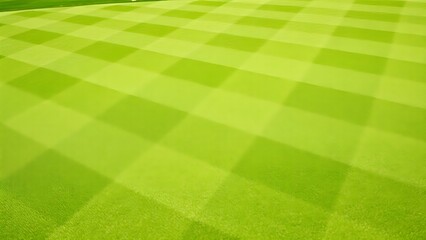 ryegrass. Manicured ryegrass on golf course green with geometric mowing patterns in daylight. gardening catalogs, home-decor guides, designed for home decor and floral branding.