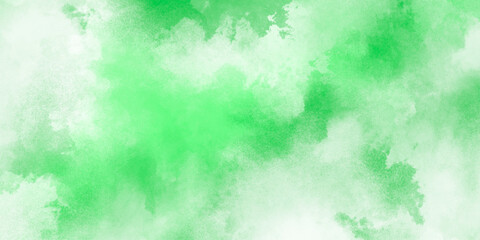 Fototapeta premium Abstract light green watercolor cloudiness, mist, or smog background. light green sky with white background and blurred pattern. Vivid textured aquarelle painted art design background.