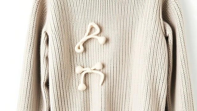 lambswool. A wool sweater shrunk after washing, showing textured fabric on a simple background. lifestyle magazines, social media lookbooks, designed for influencer and brand collaborations.