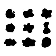 black and white icons set