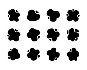 Black blob icon set