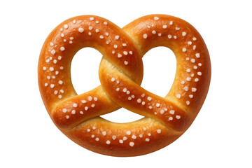 Freshly baked soft pretzel sprinkled with coarse salt, a traditional german bread snack ready for consumption