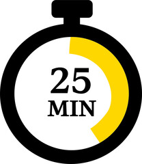 Timer Icon Indicating 25 Minutes Countdown