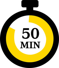 Stopwatch Timer Indicating 50 Minutes Countdown