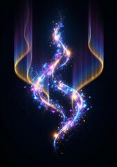 Modern Abstract Cosmic Sparkle Swirl - Energy Flow Background