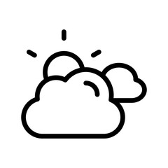 Partly Cloudy Day Modern Icon Set, Collection of Minimal and Clean Weather Icons for Apps and Design Projects