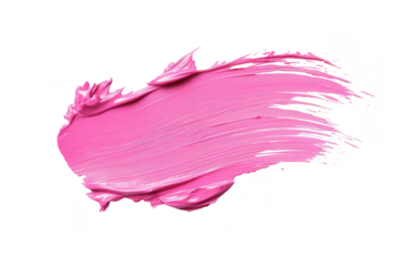 A pink paint stroke on a clean white background. the texture and fluidity of the paint. ideal for creative projects. design work. or artistic inspiration