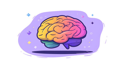 Colorful Pixel Art Human Brain Illustration