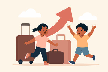 Migrant Children Illustration