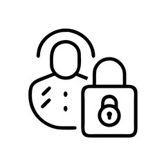 A padlock icon beside a person icon symbolizes secure personal data