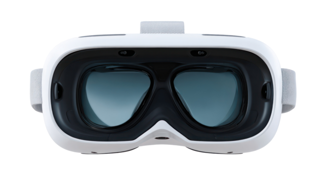 Pair of virtual reality VR goggles top front view on white background - Powered by Adobe