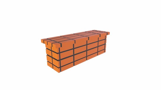 Orange Shipping Container with Black Straps