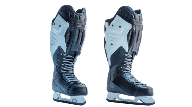 Pair of ice hockey skates isolated on transparent background