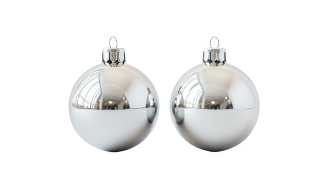 Two antique silver flasks for alcohol isolated on transparent background