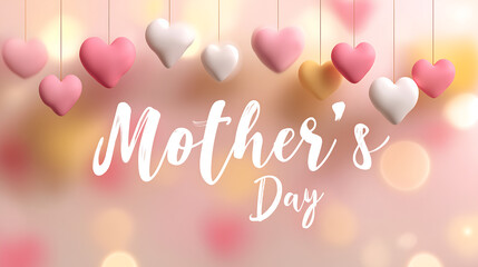 Happy mother's day hearts background greeting card love celebration