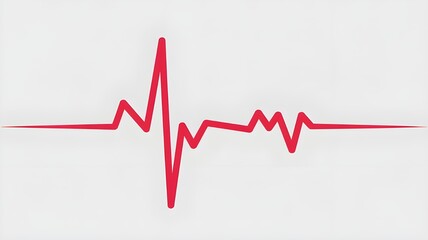 Red heartbeat pulse line on an ECG monitor graph for medical health and business stock market finance chart illustration