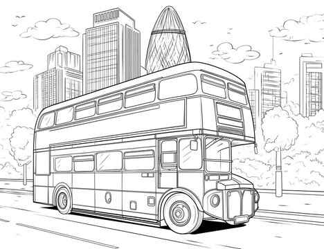 A decker bus coloring page