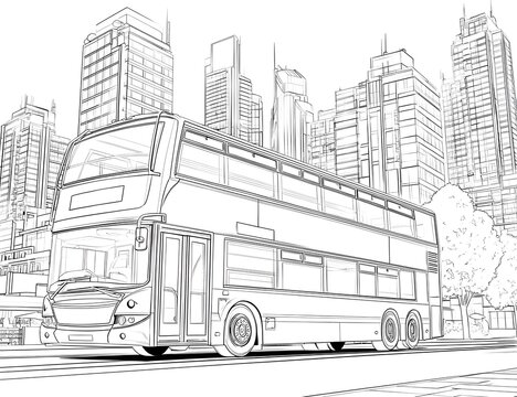 A decker bus coloring page