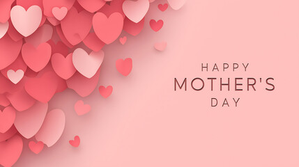 Happy mother's day hearts background love family celebration greeting