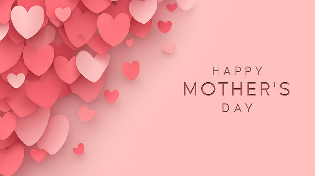 Happy mother's day hearts background love family celebration greeting - Powered by Adobe