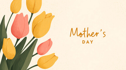 Happy mothers day tulips floral greeting card celebration spring gift