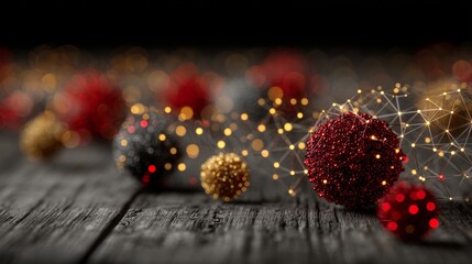 Warmth of the holidays: a cozy ornament display. Intelligent gri