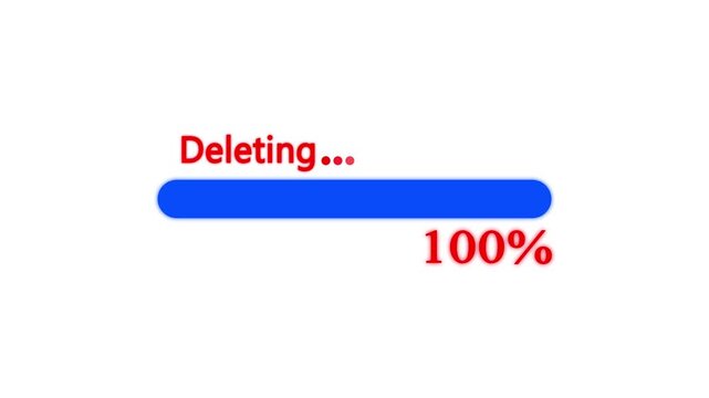 abstract deleting animation. deleting loading bar downloading bar