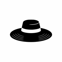 Stylish Black and White Fashion Hat Graphic Icon Design