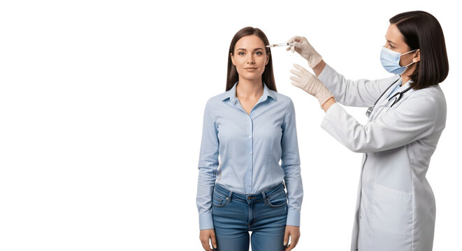 Female doctor preparing vaccine for patient medical professional with syringe.