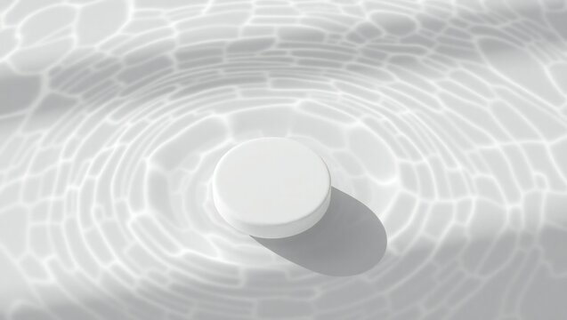 Abstract circular pattern of light and shadow on textured surface