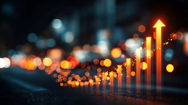 Subtle holiday sparkle: backgrounds with soft light and open text space. Sales analytics. Colorful and majestic bokeh holiday lights with snowflake accents. Investment growth.