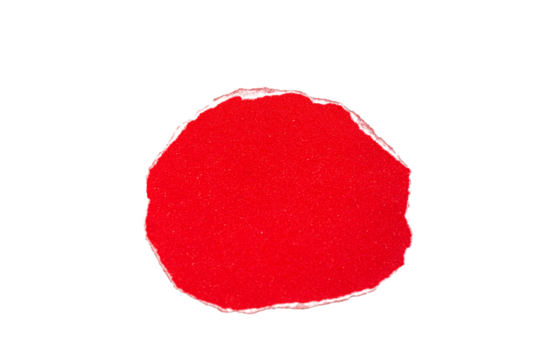 Red Circle Torn Paper Scrap - Powered by Adobe