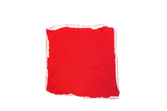 Square Torn Piece of Red Paper - Powered by Adobe