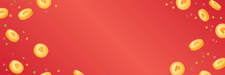 散らばるコインの背景素材