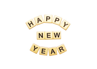 Happy new year isolated on transparent background concept
