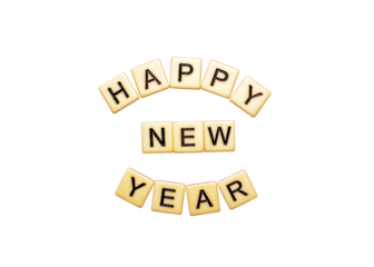 Happy new year isolated on transparent background concept