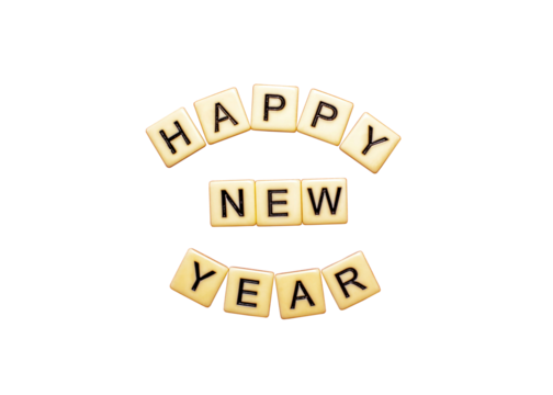 Happy new year isolated on transparent background concept